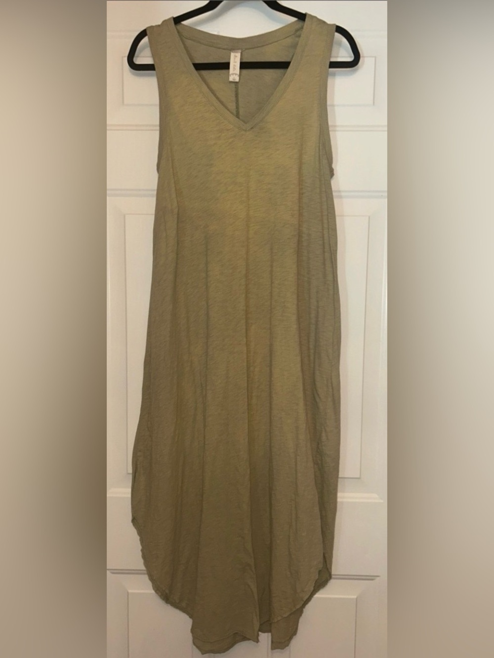 Altar’d State Jenessa Maxi Dress L Olive Sleeveless Cotton V-Neck Casual